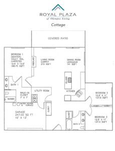 Three Bedroom Cottage Floor Plan at Royal Plaza Living